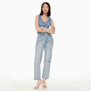 Aritzia Denim Forum Joni High Rise Loose Jeans 28/6 Blue Y2K Grunge Revival